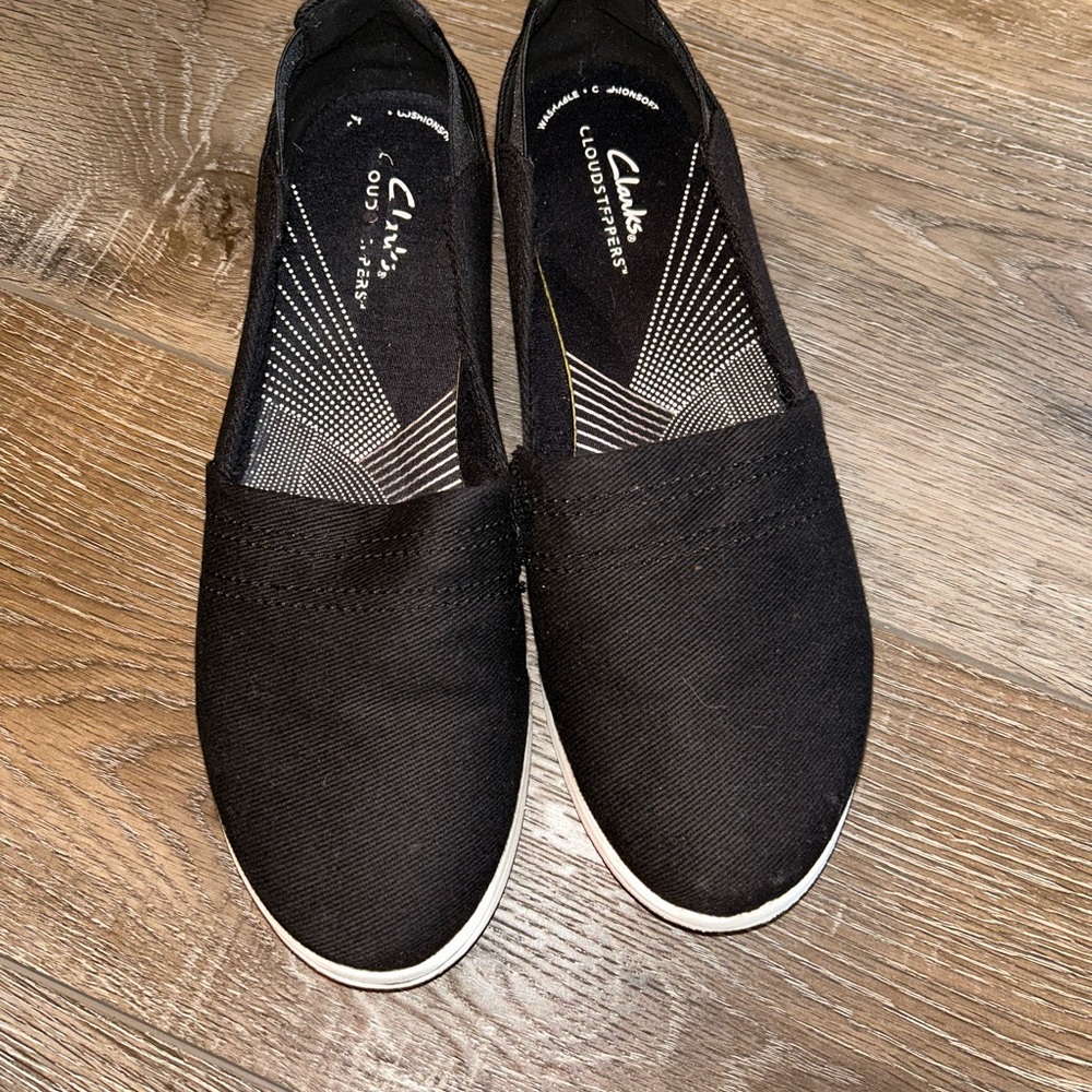 Clarks Black Slip-On Shoes